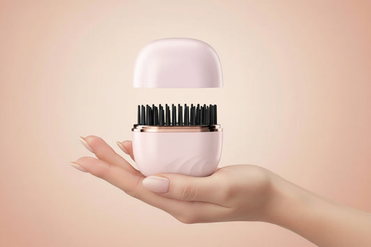 Zenor draadloze stijlkam in roze, compact en makkelijk vast te houden